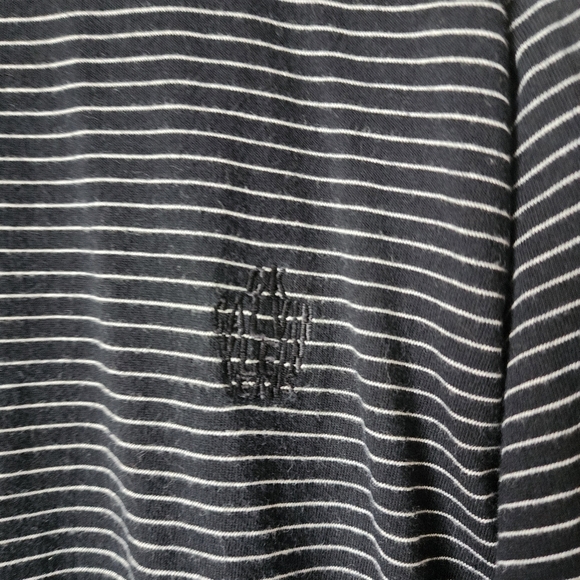 CK JEANS Y2K Streetwear micro strip long sleeve shirt in grey black Normcore M - Picture 4 of 5